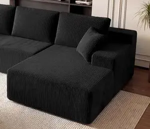 Right Facing Chaise for Cloud Sectional Boneless Couches for Living Room, Black Right Facing Chaise for Cloud Sectional Boneless Couches for Living Room, Black