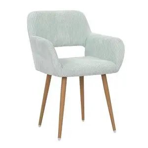 Small Modern Dining Room Arm Chairs 1 Piece, Mid-Century Upholstered Corduroy Fabric Side Seat Club Guest with Metal Tube Legs for Kitchen, Living Room, Blue Small Modern Dining Room Arm Chairs 1 Piece, Mid-Century Upholstered Corduroy Fabric Side Seat Club Guest with Metal Tube Legs for Kitchen, Living Room, Blue