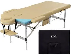 Memory Foam Portable Massage Table, Foldable Tattoo Table Lash Bed Height Adjustable28 Inchs Wide Home Salon Spa Bed Accessories &Carrying CaseEasy Set Up,Lightweight Aluminium Leg,Beige Memory Foam Portable Massage Table, Foldable Tattoo Table Lash Bed Height Adjustable28 Inchs Wide Home Salon Spa Bed Accessories &Carrying CaseEasy Set Up,Lightweight Aluminium Leg,Beige