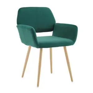 Small Modern Dining Room Arm Chairs 1 Piece, Mid-Century Upholstered Velvet Side Seat Club Guest with Metal Tube Legs for Kitchen, Living Room, Green Small Modern Dining Room Arm Chairs 1 Piece, Mid-Century Upholstered Velvet Side Seat Club Guest with Metal Tube Legs for Kitchen, Living Room, Green