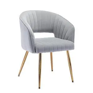 Modern Velvet Desk Chair Accent Armchair Upholstered Tufted Chairs Dining Chairs, Tufted Vanity Chairs Side Chair with Gold Metal Legs for Dining Room Living Room Restaurant,1 PC & Light Gray Modern Velvet Desk Chair Accent Armchair Upholstered Tufted Chairs Dining Chairs, Tufted Vanity Chairs Side Chair with Gold Metal Legs for Dining Room Living Room Restaurant,1 PC & Light Gray