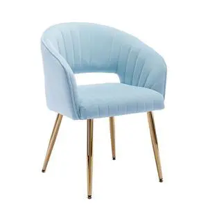 Modern Velvet Desk Chair Accent Armchair Upholstered Tufted Chairs Dining Chairs, Tufted Vanity Chairs Side Chair with Gold Metal Legs for Dining Room Living Room Restaurant, 1 PC & Baby Blue Modern Velvet Desk Chair Accent Armchair Upholstered Tufted Chairs Dining Chairs, Tufted Vanity Chairs Side Chair with Gold Metal Legs for Dining Room Living Room Restaurant, 1 PC & Baby Blue
