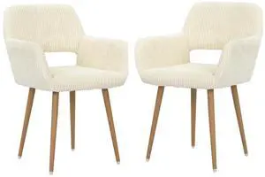 Small Modern Dining Room Arm Chairs Set of 2, Mid-Century Upholstered Corduroy Fabric Side Seat Club Guest with Metal Tube Legs for Kitchen, Living Room, Beige Small Modern Dining Room Arm Chairs Set of 2, Mid-Century Upholstered Corduroy Fabric Side Seat Club Guest with Metal Tube Legs for Kitchen, Living Room, Beige