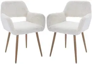 Furry Desk Chair Set of 2, Mid-Century Modern Accent Faux Fur Chair for Teen Girls, Comfy Armchair with Wood Look Metal Legs for Living Dining Room, Home Vanity Makeup Office Desk Chair No Wheel,White Furry Desk Chair Set of 2, Mid-Century Modern Accent Faux Fur Chair for Teen Girls, Comfy Armchair with Wood Look Metal Legs for Living Dining Room, Home Vanity Makeup Office Desk Chair No Wheel,White