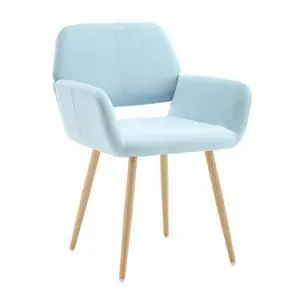 Small Modern Dining Room Arm Chairs 1 Piece, Mid-Century Upholstered Velvet Side Seat Club Guest with Metal Tube Legs for Kitchen, Living Room, Blue Small Modern Dining Room Arm Chairs 1 Piece, Mid-Century Upholstered Velvet Side Seat Club Guest with Metal Tube Legs for Kitchen, Living Room, Blue