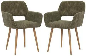 Small Modern Dining Room Arm Chairs Set of 2, Mid-Century Upholstered Corduroy Fabric Side Seat Club Guest with Metal Tube Legs for Kitchen, Living Room, Green Small Modern Dining Room Arm Chairs Set of 2, Mid-Century Upholstered Corduroy Fabric Side Seat Club Guest with Metal Tube Legs for Kitchen, Living Room, Green