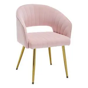 Modern Velvet Desk Chair Accent Armchair Upholstered Tufted Chair Dining Chairs, Tufted Vanity Chairs Side Chairs with Gold Metal Legs for Dining Room Living Room Restaurant,1 PC &Pink Modern Velvet Desk Chair Accent Armchair Upholstered Tufted Chair Dining Chairs, Tufted Vanity Chairs Side Chairs with Gold Metal Legs for Dining Room Living Room Restaurant,1 PC &Pink