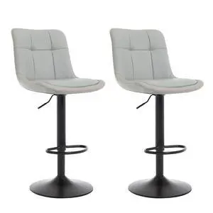 Bar Stools Set of 2, Adjustable PU Leather Swivel Barstools, Modern Upholstered Counter Stools with Back and Footrest, Counter Height Barstools for Kitchen,Bar,Dining Room Gray Bar Stools Set of 2, Adjustable PU Leather Swivel Barstools, Modern Upholstered Counter Stools with Back and Footrest, Counter Height Barstools for Kitchen,Bar,Dining Room Gray