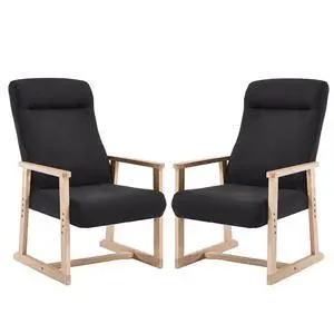 Recliner Chair Adjustable Small Fabric Single Sofa with Ergonomic Back Support,Accent Chair for Living Room, Nursery, Bedroom, Black, Set of 2 Recliner Chair Adjustable Small Fabric Single Sofa with Ergonomic Back Support,Accent Chair for Living Room, Nursery, Bedroom, Black, Set of 2