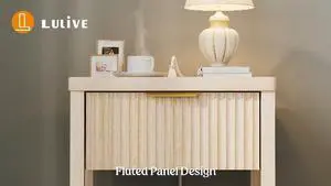 Wood Nightstand Set of 2 with Charging Station, 3 Drawers Fluted Design, Modern End Table for Bedroom Grey White Wood Nightstand Set of 2 with Charging Station, 3 Drawers Fluted Design, Modern End Table for Bedroom Grey White