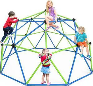 Climbing Dome, 10FT Dome Climber for Kids 3 to 10 Outdoor Play Equipment, Supports Up to 1000lbs Jungle Gym, Anti-Rust, Easy Assembly, Blue+Green Climbing Dome, 10FT Dome Climber for Kids 3 to 10 Outdoor Play Equipment, Supports Up to 1000lbs Jungle Gym, Anti-Rust, Easy Assembly, Blue+Green