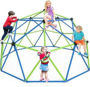 Climbing Dome for Kids, 10FT Geometric Dome Climber, Frog Grips | Spacious 10FT geometric frame with colorful frog grips supports group climbing and screen-free backyard activity. Climbing Dome for Kids, 10FT Geometric Dome Climber, Frog Grips | Spacious 10FT geometric frame with colorful frog grips supports group climbing and screen-free backyard activity.