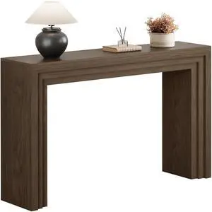 Console Table for Entryway, 43 Inch Step Design Sofa Table | 11.8"D step console supports up to 110 lb, with anti-tip kit and labeled parts for about 40-minute assembly. Console Table for Entryway, 43 Inch Step Design Sofa Table | 11.8"D step console supports up to 110 lb, with anti-tip kit and labeled parts for about 40-minute assembly.