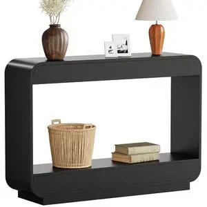 Waterfall Entryway Table, 43 Inch Console Table for Hallway | 11.8"D waterfall profile holds up to 150 lb; ideal for foyer, hallway, behind couch or a warm welcome zone. Waterfall Entryway Table, 43 Inch Console Table for Hallway | 11.8"D waterfall profile holds up to 150 lb; ideal for foyer, hallway, behind couch or a warm welcome zone.