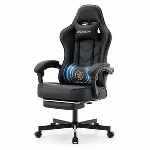 Office Desk Computer Gaming Chair for Adults, Ergonomic High Back Gamer Chair with Massage and Pocket Spring Cushion, Swivel Comfy Video Game Chairs with Footrest and Lumbar Support (Black) Office Desk Computer Gaming Chair for Adults, Ergonomic High Back Gamer Chair with Massage and Pocket Spring Cushion, Swivel Comfy Video Game Chairs with Footrest and Lumbar Support (Black)
