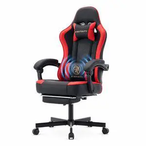 Office Desk Computer Gaming Chair for Adults, Ergonomic High Back Gamer Chair with Massage and Pocket Spring Cushion, Swivel Comfy Video Game Chairs with Footrest and Lumbar Support (Black Red) Office Desk Computer Gaming Chair for Adults, Ergonomic High Back Gamer Chair with Massage and Pocket Spring Cushion, Swivel Comfy Video Game Chairs with Footrest and Lumbar Support (Black Red)