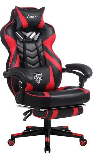 Gaming Chair, Big and Tall Gaming Chair with Footrest and Massage, Gaming Chairs for Adults with Lumbar Support, Ergonomic High Back Computer Chair with Pocket Spring Cushion (Red/Black) Gaming Chair, Big and Tall Gaming Chair with Footrest and Massage, Gaming Chairs for Adults with Lumbar Support, Ergonomic High Back Computer Chair with Pocket Spring Cushion (Red/Black)