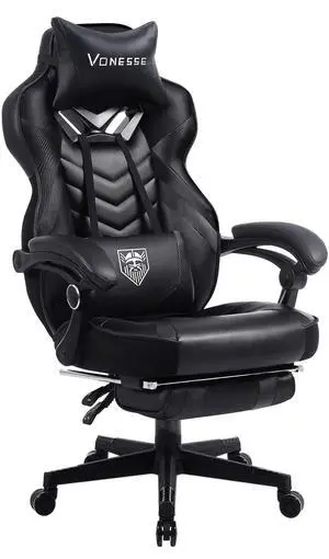 Gaming Chair, Big and Tall Office Chair with Footrest and Massage, Gaming Chairs for Adults with Lumbar Support, Ergonomic High Back Computer Desk Chair with Pocket Spring Cushion (Black) Gaming Chair, Big and Tall Office Chair with Footrest and Massage, Gaming Chairs for Adults with Lumbar Support, Ergonomic High Back Computer Desk Chair with Pocket Spring Cushion (Black)