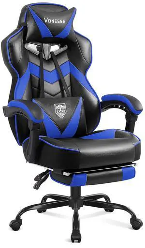 Gaming Chair, High Back Gaming Chair with Footrest and Massage, Gaming Chairs for Adults with Pocket Spring Cushion, Big and Tall Reclining Computer Chair with Lumbar Support (Blue/Black) Gaming Chair, High Back Gaming Chair with Footrest and Massage, Gaming Chairs for Adults with Pocket Spring Cushion, Big and Tall Reclining Computer Chair with Lumbar Support (Blue/Black)
