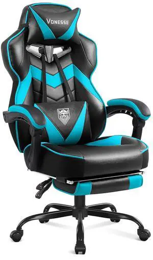Gaming Chair, High Back Gaming Chair with Footrest and Massage, Gaming Chairs for Adults with Pocket Spring Cushion, Big and Tall Reclining Computer Chair with Lumbar Support (Cyan/Black) Gaming Chair, High Back Gaming Chair with Footrest and Massage, Gaming Chairs for Adults with Pocket Spring Cushion, Big and Tall Reclining Computer Chair with Lumbar Support (Cyan/Black)