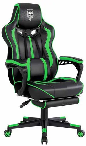 Gaming Chair with Footrest, Big and Tall Gamer Chair with Massage, Reclining Computer Gaming Chair for Adults, Ergonomic Game Chair for Teens, High Back Video Game Chairs(Green/Black) Gaming Chair with Footrest, Big and Tall Gamer Chair with Massage, Reclining Computer Gaming Chair for Adults, Ergonomic Game Chair for Teens, High Back Video Game Chairs(Green/Black)
