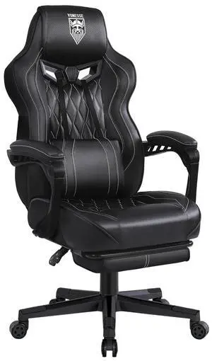 Gaming Chair, Computer Office Chair with Footrest, Reclining Gaming Chairs for Adults, Big and Tall Ergonomic Gaming Chair with Lumbar Support and Massage (Black) Gaming Chair, Computer Office Chair with Footrest, Reclining Gaming Chairs for Adults, Big and Tall Ergonomic Gaming Chair with Lumbar Support and Massage (Black)