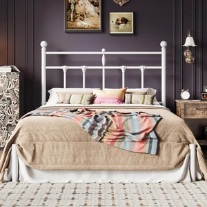 Full Size Metal Platform Bed Frame with Victorian Vintage Headboard/Under Bed Storage/No Box Spring Needed/Easy Assembly/Noise Free/Mattress Foundation/White Full Size Metal Platform Bed Frame with Victorian Vintage Headboard/Under Bed Storage/No Box Spring Needed/Easy Assembly/Noise Free/Mattress Foundation/White