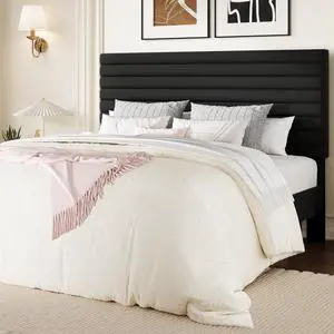 Queen Size Platform Bed Frame with Adjustable Headboard, Velvet Upholstered Bed with Under-Bed Storage, Modern Horizontal Channel Tufted, Wood Slats Support, No Box Spring Needed, Black Queen Size Platform Bed Frame with Adjustable Headboard, Velvet Upholstered Bed with Under-Bed Storage, Modern Horizontal Channel Tufted, Wood Slats Support, No Box Spring Needed, Black