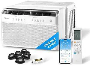8,000 BTU U Shaped Smart Inverter Window Air Conditioner - Cools 350 Sq Ft, Ultra Quiet with Open Window Flexibility - Alexa/Google Assistant Compatible - 37% Energy Savings, Remote (Updated) 8,000 BTU U Shaped Smart Inverter Window Air Conditioner - Cools 350 Sq Ft, Ultra Quiet with Open Window Flexibility - Alexa/Google Assistant Compatible - 37% Energy Savings, Remote (Updated)