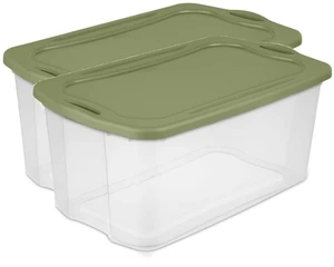 Large Clear Plastic Storage Bins with Lids, 120 Quart Heavy Duty Storage Totes with EZ Carry Handles, Stackable Extra Large Storage Containers for Garage, Closet, Basement Organization Large Clear Plastic Storage Bins with Lids, 120 Quart Heavy Duty Storage Totes with EZ Carry Handles, Stackable Extra Large Storage Containers for Garage, Closet, Basement Organization