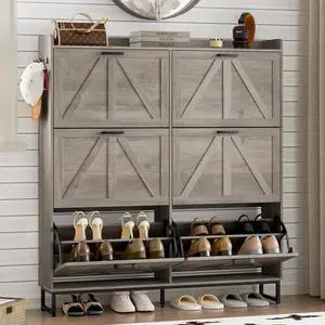 Shoe Cabinet with 6 Flip Drawers Narrow Shoe Storage Cabinet Organizer Wooden Freestanding Shoe Rack Hidden Slim Shoes Storage Cabinet for Entryway, Hallway, Living Room, Bedroom Shoe Cabinet with 6 Flip Drawers Narrow Shoe Storage Cabinet Organizer Wooden Freestanding Shoe Rack Hidden Slim Shoes Storage Cabinet for Entryway, Hallway, Living Room, Bedroom