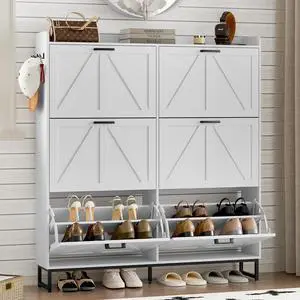 Shoe Cabinet with 6 Flip Drawers Narrow Shoe Storage Cabinet Organizer Wooden Freestanding Shoe Rack Hidden Slim Shoes Storage Cabinet for Entryway, Hallway, Living Room, Bedroom Shoe Cabinet with 6 Flip Drawers Narrow Shoe Storage Cabinet Organizer Wooden Freestanding Shoe Rack Hidden Slim Shoes Storage Cabinet for Entryway, Hallway, Living Room, Bedroom