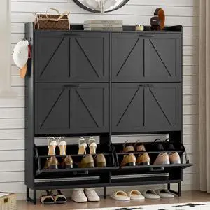 Shoe Cabinet with 6 Flip Drawers Narrow Shoe Storage Cabinet Organizer Wooden Freestanding Shoe Rack Hidden Slim Shoes Storage Cabinet for Entryway, Hallway, Living Room, Bedroom Shoe Cabinet with 6 Flip Drawers Narrow Shoe Storage Cabinet Organizer Wooden Freestanding Shoe Rack Hidden Slim Shoes Storage Cabinet for Entryway, Hallway, Living Room, Bedroom