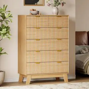 46" Tall Dresser for Bedroom, 6-Drawer Fluted Chest of Drawers, Modern Wood Highboy with Deep Storage, Metal Slides and Handles, Anti-Tip Kit, Vertical Clothes Organizer for Apartment, Nursery 46" Tall Dresser for Bedroom, 6-Drawer Fluted Chest of Drawers, Modern Wood Highboy with Deep Storage, Metal Slides and Handles, Anti-Tip Kit, Vertical Clothes Organizer for Apartment, Nursery