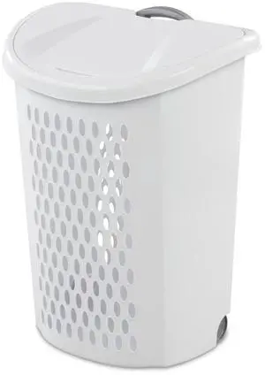 Wheeled Plastic Laundry Hamper,135 L Sized Plastic Laundry Basket Large Rolling Laundry Hamper with Lid Pull Handle & Side Grips Ventilated Clothes Basket for Home, Dorm, or Apartment Wheeled Plastic Laundry Hamper,135 L Sized Plastic Laundry Basket Large Rolling Laundry Hamper with Lid Pull Handle & Side Grips Ventilated Clothes Basket for Home, Dorm, or Apartment