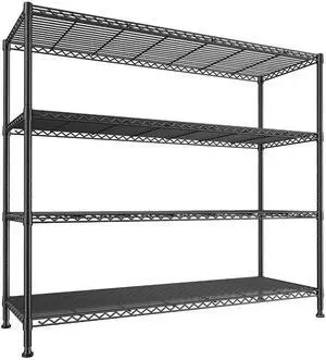 Storage Shelves 45.3''W Wire Shelving Unit 4 Tier Metal Shelves for Storage Rack Metal Shelving for Pantry Shelves Kitchen Steel Shelving, 45.3''W*63''H*17.7" D Storage Shelves 45.3''W Wire Shelving Unit 4 Tier Metal Shelves for Storage Rack Metal Shelving for Pantry Shelves Kitchen Steel Shelving, 45.3''W*63''H*17.7" D