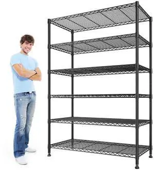 75''H Storage Shelves Metal Shelving Unit, 6 Tier Wire Shelving for Pantry Shelves Adjustable 1200LBS Garage Shelving Heavy Duty Storage Rack for Kitchen Garage, 35.4''W*75''H*15.7" D 75''H Storage Shelves Metal Shelving Unit, 6 Tier Wire Shelving for Pantry Shelves Adjustable 1200LBS Garage Shelving Heavy Duty Storage Rack for Kitchen Garage, 35.4''W*75''H*15.7" D