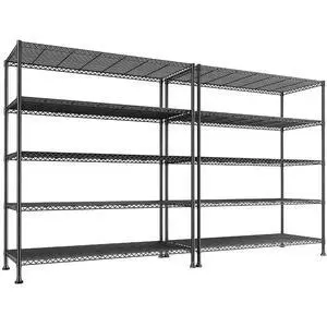 45.5''W Storage Shelves Wire Shelving, 5 Tier Pantry Shelves for Storage Rack, Adjustable Metal Shelving for Pantry Kitchen Steel Shelving, 45.5" W x 71" H x 17.7" D, 2 Pack 45.5''W Storage Shelves Wire Shelving, 5 Tier Pantry Shelves for Storage Rack, Adjustable Metal Shelving for Pantry Kitchen Steel Shelving, 45.5" W x 71" H x 17.7" D, 2 Pack