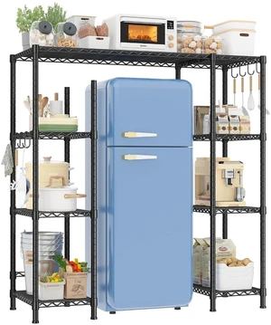 Mini Fridge Stand,Small Refrigerator Storage Shelves,4 Tier Space-Saving Coffee Bar Cabinet, Adjustable Utility Microwave Stand Storage,Shelf for Kitchen Living Room,50.2" Wx18.11 Dx52.36 H Mini Fridge Stand,Small Refrigerator Storage Shelves,4 Tier Space-Saving Coffee Bar Cabinet, Adjustable Utility Microwave Stand Storage,Shelf for Kitchen Living Room,50.2" Wx18.11 Dx52.36 H