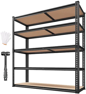 5 Tier Storage Shelves,72'' H Heavy Duty Garage Shelving,Adjustable Metal Shelving,Pantry Shelf for Spaces Basement,Warehouse,Closet,Storage Room,Library Or Offices72 H x 40" W x 20" D,2500LBS 5 Tier Storage Shelves,72'' H Heavy Duty Garage Shelving,Adjustable Metal Shelving,Pantry Shelf for Spaces Basement,Warehouse,Closet,Storage Room,Library Or Offices72 H x 40" W x 20" D,2500LBS