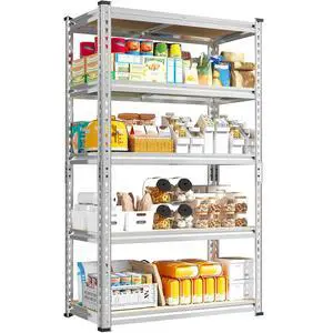 Storage Shelves, 5 Tier Metal Garage Shelving, Adjustable Waterproof Storage Rack for Kitchen Storage, Basement, Garage, Pantry, Closet, Galvanized, 12"D x 28"W x 59.8"H2020 lbs Total Capacity Storage Shelves, 5 Tier Metal Garage Shelving, Adjustable Waterproof Storage Rack for Kitchen Storage, Basement, Garage, Pantry, Closet, Galvanized, 12"D x 28"W x 59.8"H2020 lbs Total Capacity