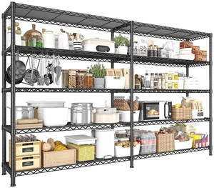 73''W Shelf 1650 LBS Storage Shelves 5-Tier Metal Shelving Wire Shelving Unit, Adjustable Heavy Duty Metal Shelves Wire Shelf for Pantry Kitchen Industrial Commercial,17.7" D x 73" W x 71" H 73''W Shelf 1650 LBS Storage Shelves 5-Tier Metal Shelving Wire Shelving Unit, Adjustable Heavy Duty Metal Shelves Wire Shelf for Pantry Kitchen Industrial Commercial,17.7" D x 73" W x 71" H
