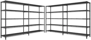 73''W Storage Shelves Load 1650 LBS Metal Shelving 5-Tier Adjustable Heavy Duty Metal Shelves Wire Shelving Unit for Wire Shelf for Industrial Garage Pantry Kitchen,17.7"D x 73"W x 71"H, 2PCS 73''W Storage Shelves Load 1650 LBS Metal Shelving 5-Tier Adjustable Heavy Duty Metal Shelves Wire Shelving Unit for Wire Shelf for Industrial Garage Pantry Kitchen,17.7"D x 73"W x 71"H, 2PCS