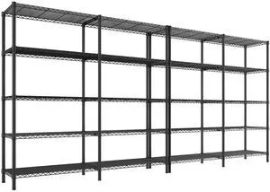 REIBII1450LBS Metal Shelving Unit Storage Shelves 5 Tier Wire Shelving 58.1''W Pantry Shelves Wire Shelf Adjustable Garage Shelving Heavy Duty Storage Rack for Pantry Kitchen Garage, Black2 Pack REIBII1450LBS Metal Shelving Unit Storage Shelves 5 Tier Wire Shelving 58.1''W Pantry Shelves Wire Shelf Adjustable Garage Shelving Heavy Duty Storage Rack for Pantry Kitchen Garage, Black2 Pack