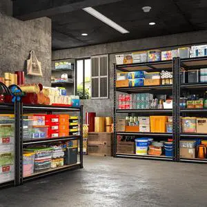 2000LBS Storage Shelves Heavy Duty,5-Tier Metal Shelving Unit for Pantry Garage Laundry Room,Adjustable Utility Storage Rack with Steel Frame & Thick MDF Boards,27.8"W x 12"D x 60"H, Black,3 Pack 2000LBS Storage Shelves Heavy Duty,5-Tier Metal Shelving Unit for Pantry Garage Laundry Room,Adjustable Utility Storage Rack with Steel Frame & Thick MDF Boards,27.8"W x 12"D x 60"H, Black,3 Pack