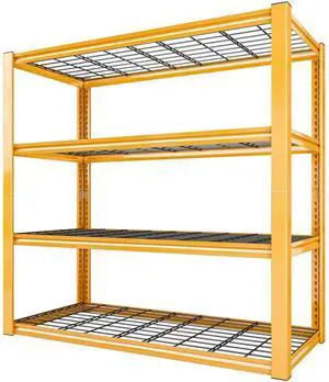 40" W Yellow Garage Shelving with Double-Layer Frames for Homeowners | Load 2200Lbs, Adjustable, 10-Minute Easy Assembly, Wire Mesh Panels, for Garage Basement Warehouse Pantry, 40"W×19.5"D×59.5"H 40" W Yellow Garage Shelving with Double-Layer Frames for Homeowners | Load 2200Lbs, Adjustable, 10-Minute Easy Assembly, Wire Mesh Panels, for Garage Basement Warehouse Pantry, 40"W×19.5"D×59.5"H