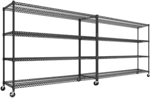 60''W Storage Shelves 2399LBS Metal Shelving Unit with Wheels & Feet, 4 Tier Garage Shelving Heavy Duty Adjustable Wire Shelf for Pantry Kitchen Garage, 60" W x 17.7" D x 65.5" H, 2 Pack 60''W Storage Shelves 2399LBS Metal Shelving Unit with Wheels & Feet, 4 Tier Garage Shelving Heavy Duty Adjustable Wire Shelf for Pantry Kitchen Garage, 60" W x 17.7" D x 65.5" H, 2 Pack