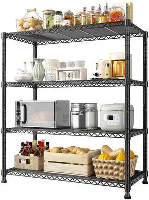 35.5" W Wire Shelving Storage Shelves Metal Shelves Heavy Duty Shelving, Adjustable Garage Storage Wire Shelf Pantry Shelves for Kitchen Rack, Bedroom, 35.5''W x 14''D x 59''H 35.5" W Wire Shelving Storage Shelves Metal Shelves Heavy Duty Shelving, Adjustable Garage Storage Wire Shelf Pantry Shelves for Kitchen Rack, Bedroom, 35.5''W x 14''D x 59''H