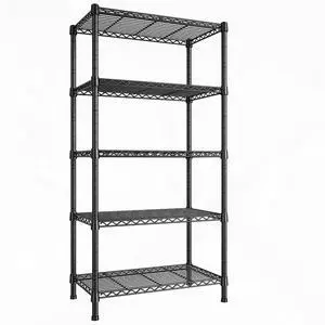 Wire Shelving Rack 5-Tier Metal Shelves for Storage Adjustable Garage Shelving Heavy Duty Storage Shelves for Storage Rack, 24" W X 14" D X 59" H Wire Shelving Rack 5-Tier Metal Shelves for Storage Adjustable Garage Shelving Heavy Duty Storage Shelves for Storage Rack, 24" W X 14" D X 59" H