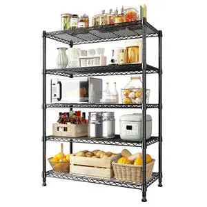 5-Tier Wire Shelving Storage Shelves Metal Shelves,1020 LBS Adjustable Heavy Duty Metal Shelving Units and Storage for Garage Pantry Kitchen Bathroom 29" W X 14" D X 63" H 5-Tier Wire Shelving Storage Shelves Metal Shelves,1020 LBS Adjustable Heavy Duty Metal Shelving Units and Storage for Garage Pantry Kitchen Bathroom 29" W X 14" D X 63" H